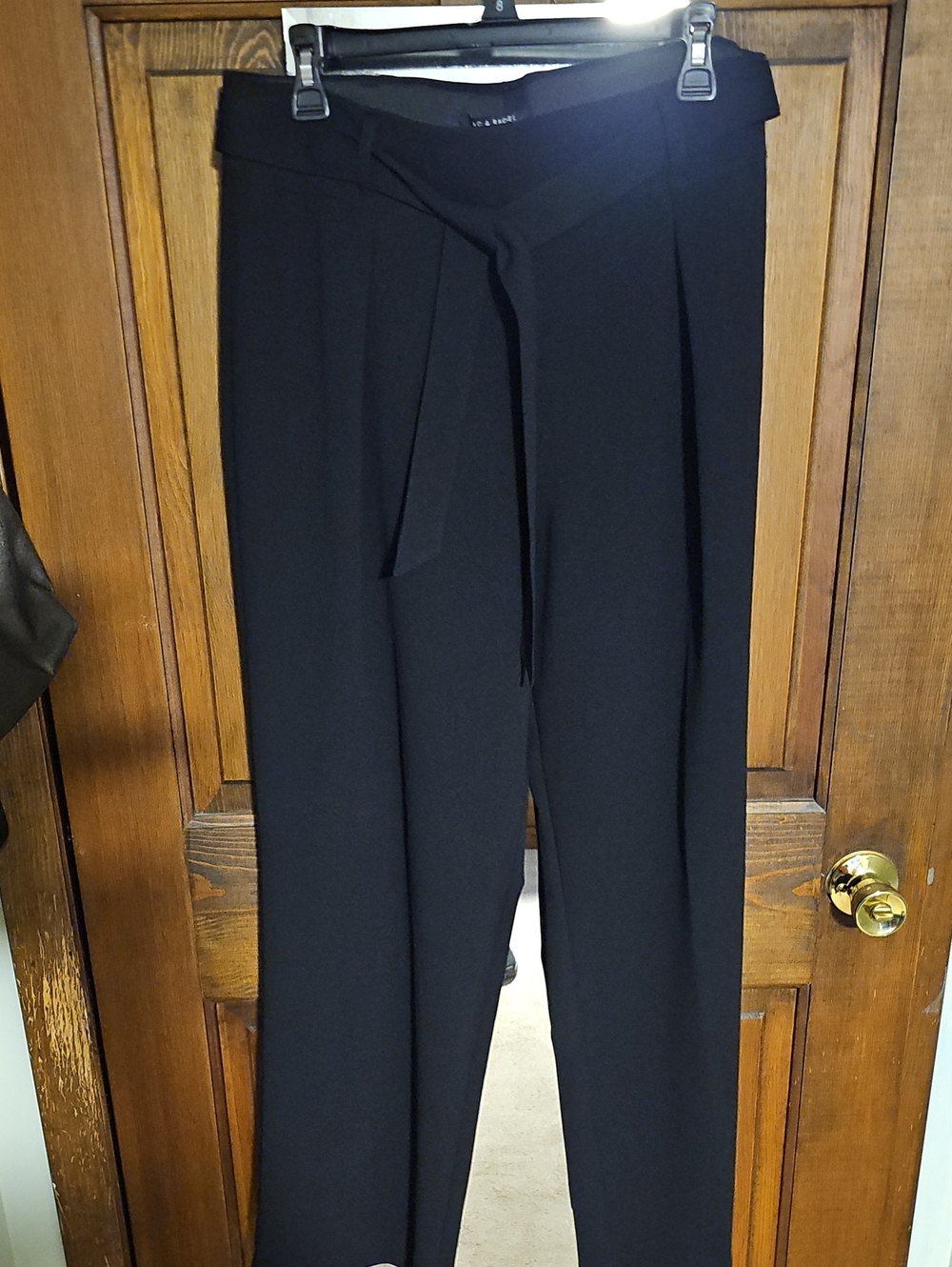 Zac & Rachel Black Tie-Waist Straight-Leg Trousers
